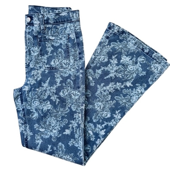 Gap x LoveShackFancy ’70s Floral Flare Jeans High Rise 28R - Picture 6 of 11